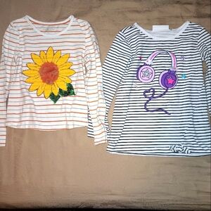 Bundle of 2 Kids Headquarters and Shabby Chic long sleeve girls shirts 5T
